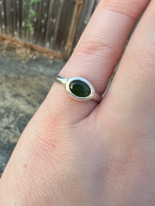 jade oval east to west ring