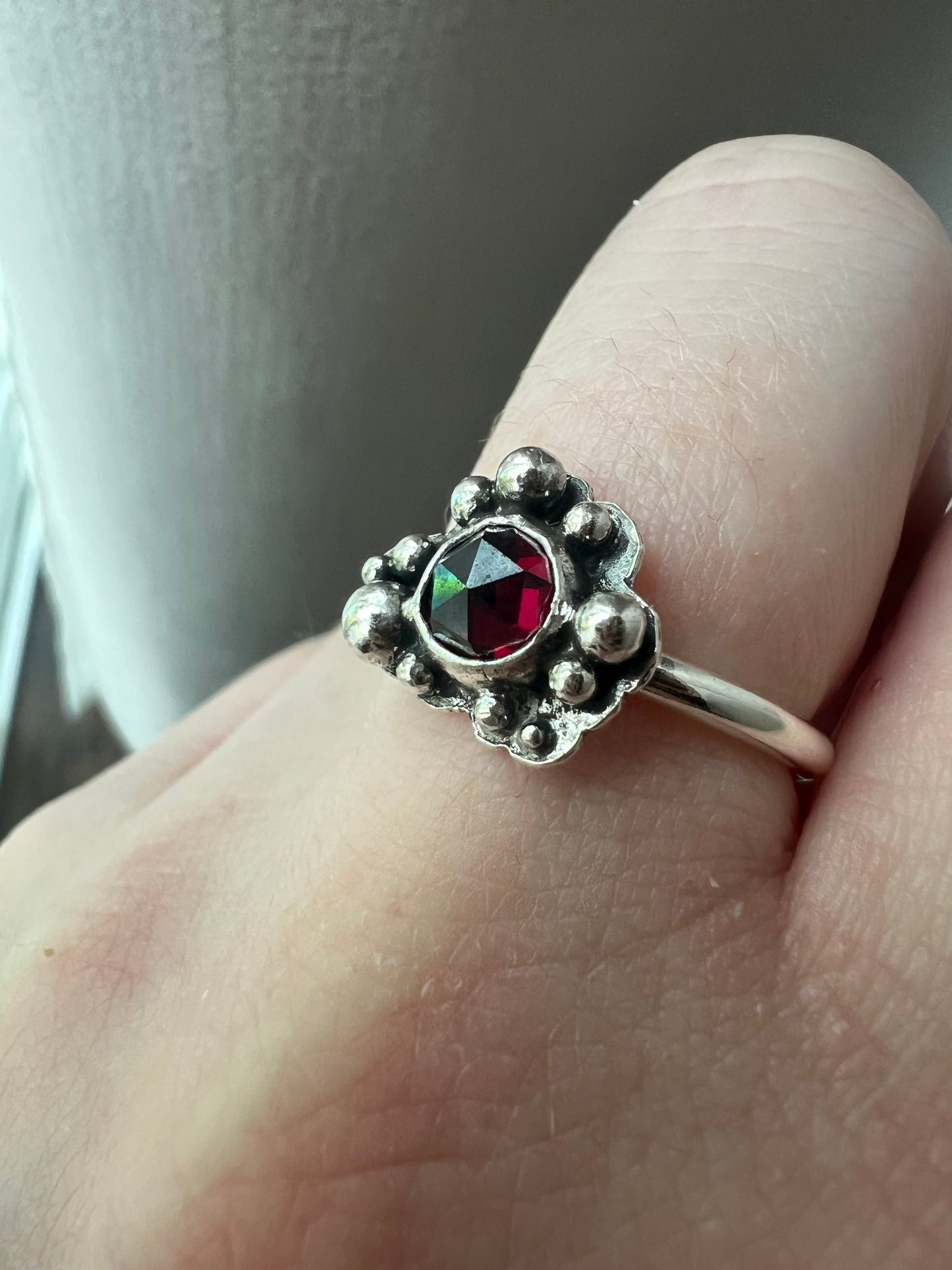 garnet bubble ring