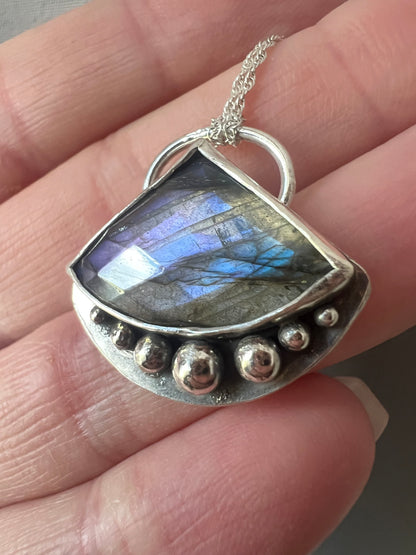 labradorite fan necklace