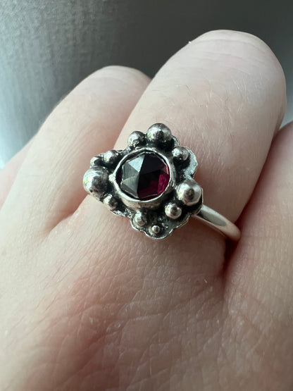 garnet bubble ring