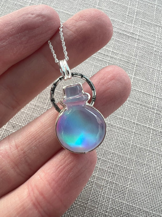 aurora opal potion bottle necklace