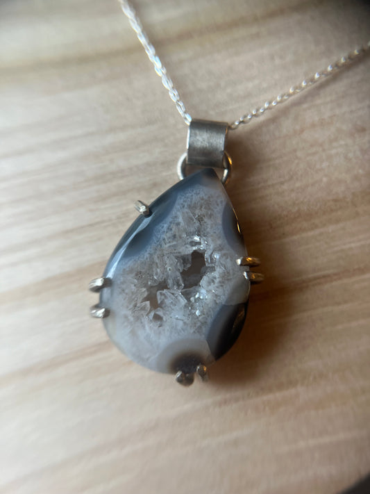 quartz pear necklace