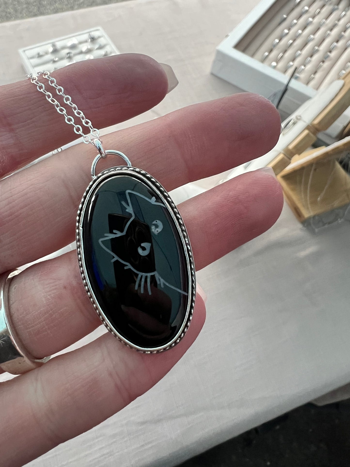 cat onyx necklace