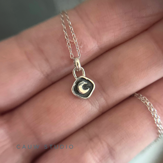 tiny moon necklace