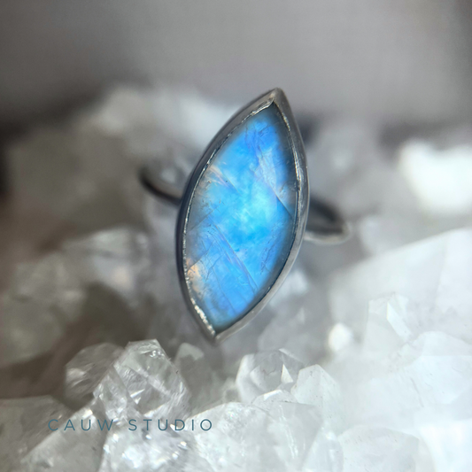 moonstone marquise ring