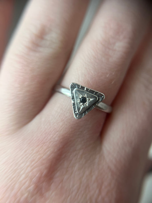 onyx flush triangle ring