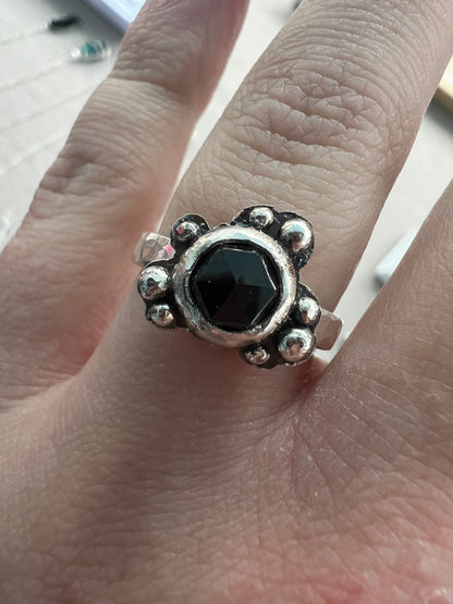 spinel round rosecut bubble ring