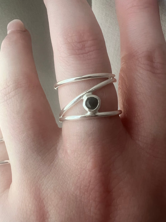 onyx spiral ring