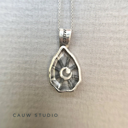 quartz crescent necklace