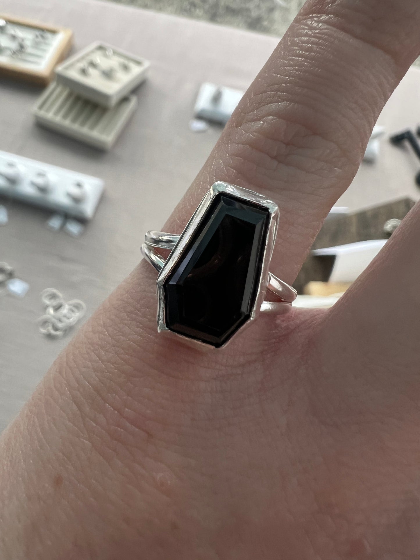 onyx coffin ring