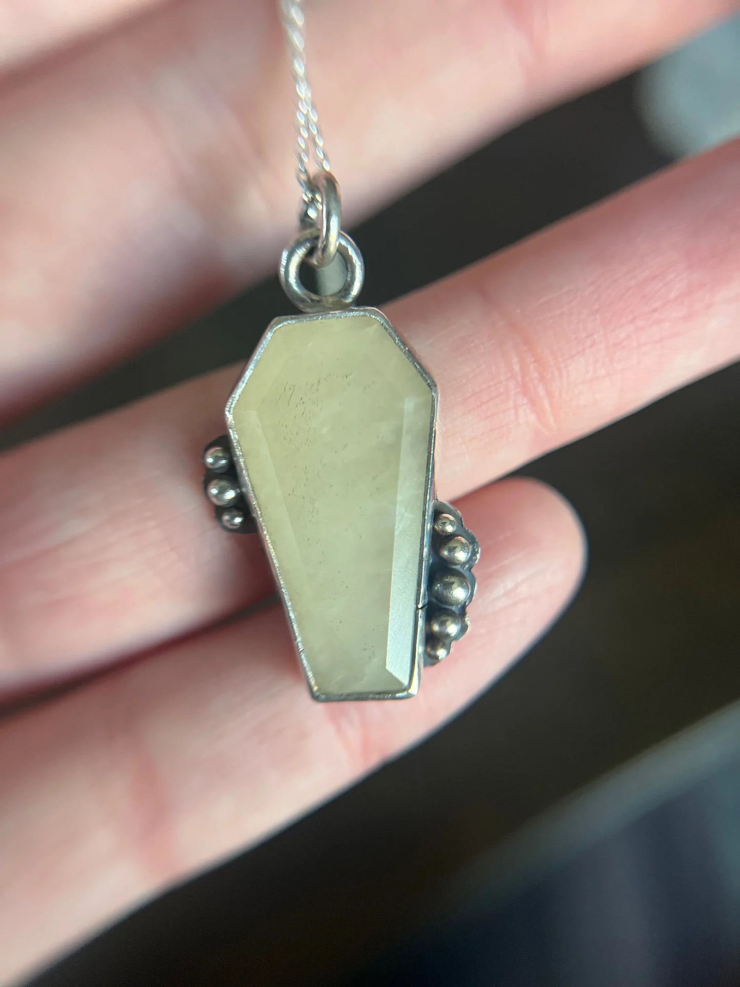 quartz coffin necklace