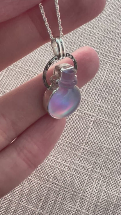 aurora opal potion bottle necklace